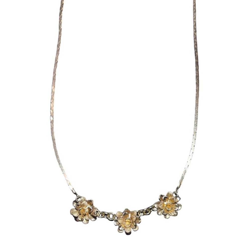 Elegant 14k Solid Italian Yellow Gold Floral Necklace! RARE! - Picture 6 of 8